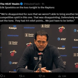 热火0-5猛龙后斯波又念同一套台词，球迷：这录音机修不好了